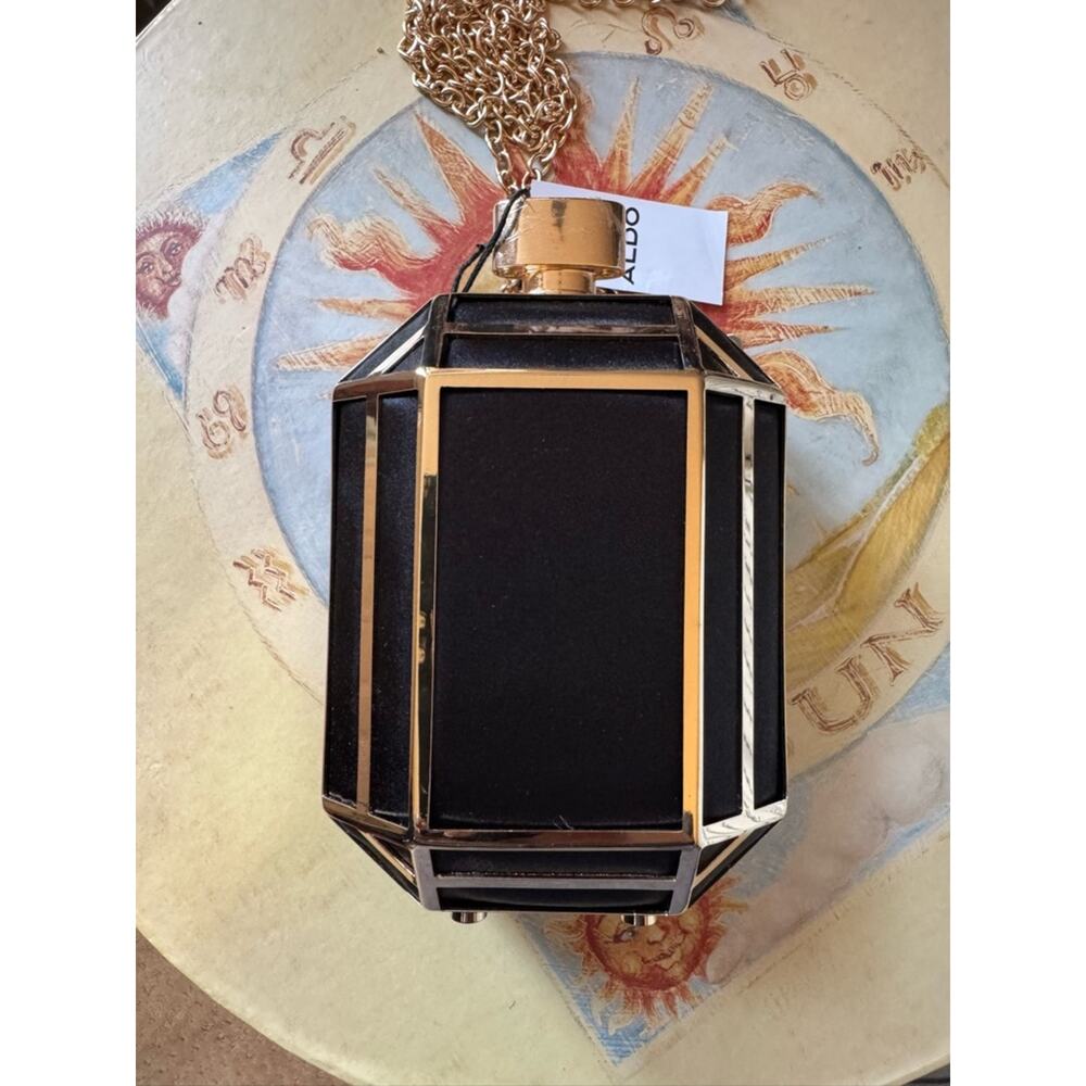 Aldo Black and Gold Chain Crossbody Bag - Picture 2 of 3